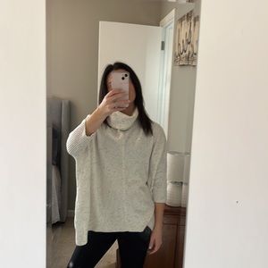 Loft size small poncho turtleneck sweater flecked